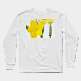 Cucumis sativus  'Marketmore'  AGM  Ridge cucumber Two flowers Long Sleeve T-Shirt